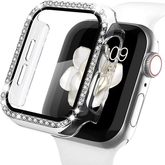 2pk Bling Screen Protector Case Cover For Apple Watch 3/2/1 - 38mm Black Clear - Picture 2 of 12